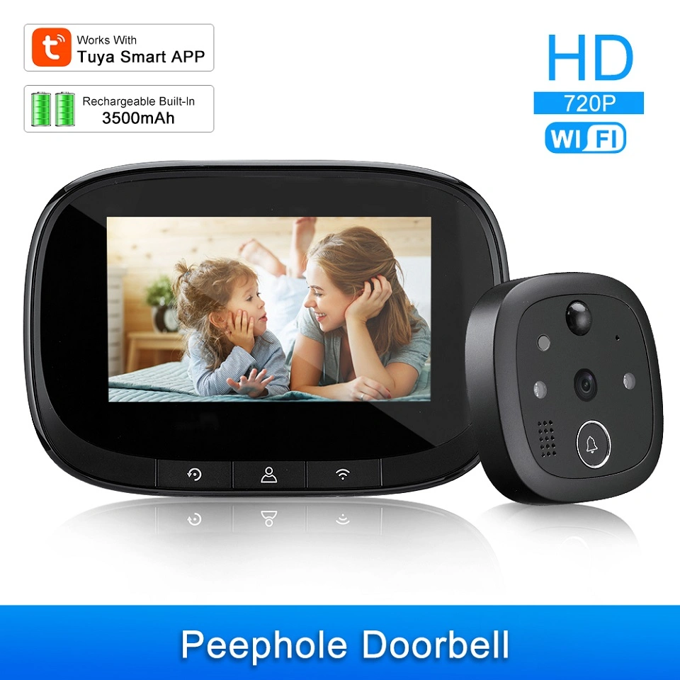 720p Night Vision Door Camera Tuya WiFi Digital Peephole Viewer Support Photo Taking and Video Recording