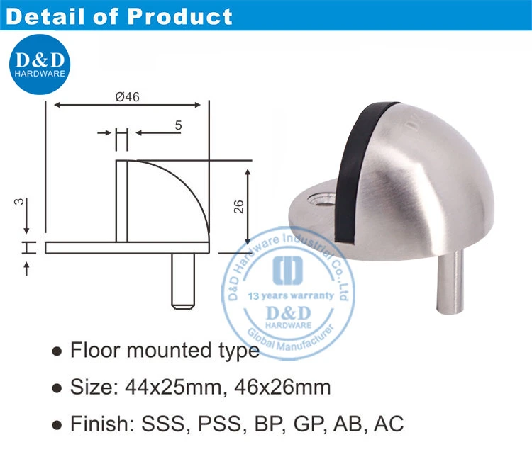 Floor Wall Mounted Brass Magnetic Doot Stop Holder Architectural Hardware Stainless Steel Rubber Zinc Alloy Unique Normal Bathroom Shower Door Stopper